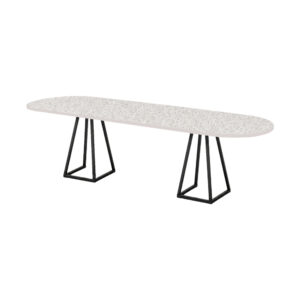 Stella dinner black stone look oval