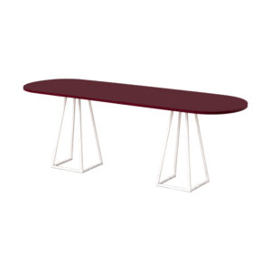 Stella high white burgundy oval