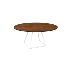 Stiene dinner white round rusty