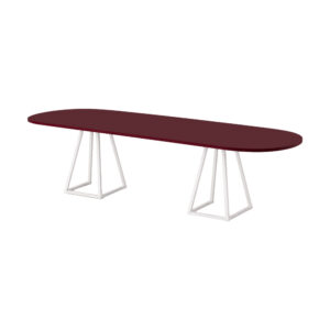Stella dinner white burgundy oval