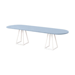 Stella dinner white light blue oval